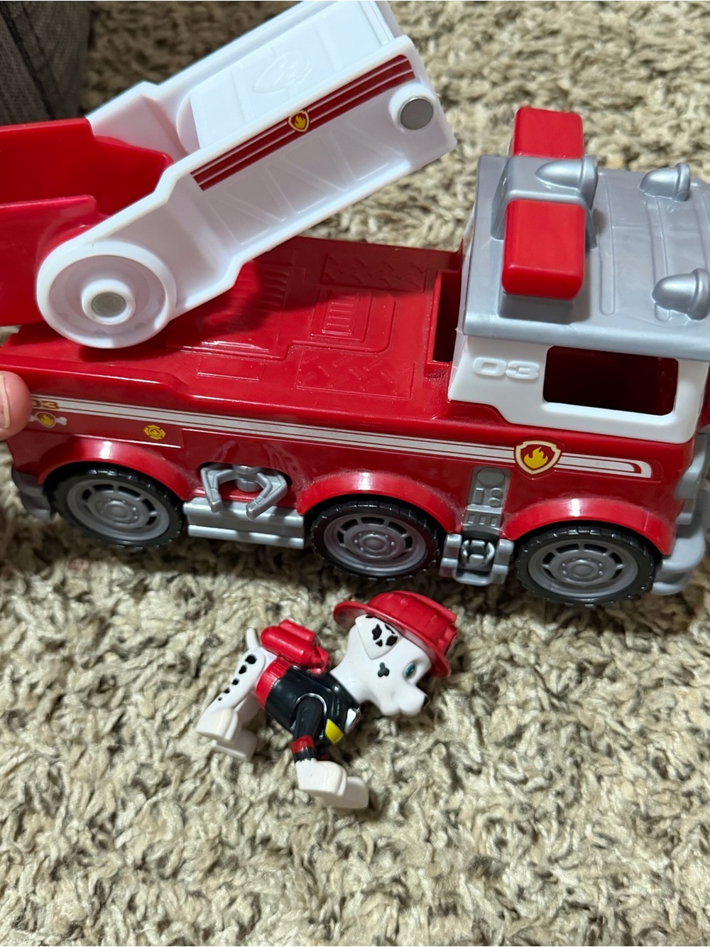 Paw Patrol Red Dalmatian Fire Pup Figure with Red Fire Truck